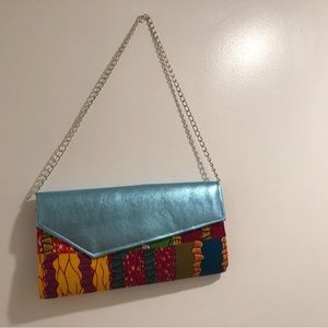 African Ankara cloth clutch purse